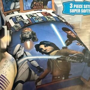 Star Wars Disney Rebels 3-Piece Twin Comforter Set –‎ Super Soft – NEW